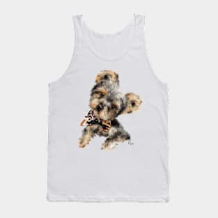 Yorkshire Terrier Puppy Head Tilt Hello Tank Top